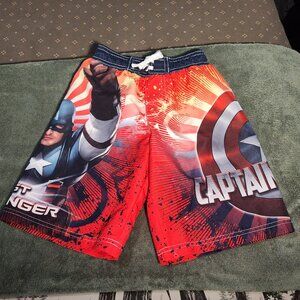 Marvel Captain America the First Avenger boy's swim trunks, exc. cond., size 4/5